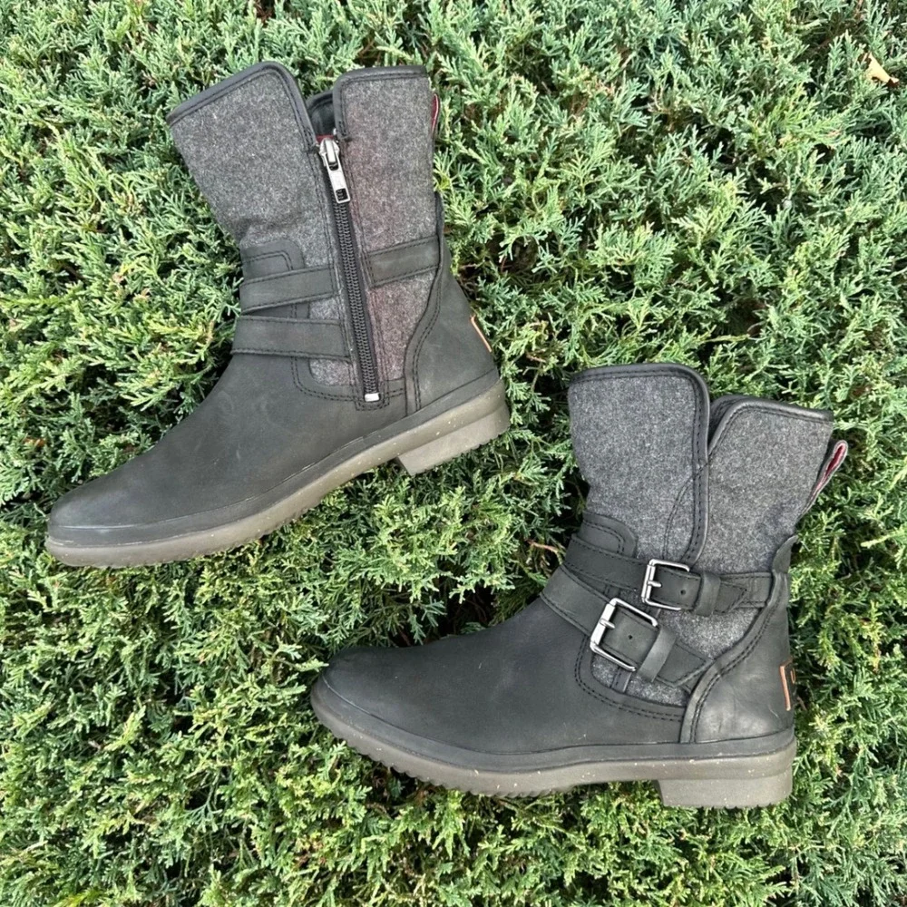 UGG Simmens Waterproof Leather‎ Boots Women's Size 6 Black